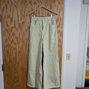 Women's Cream Wide-Leg Jeans